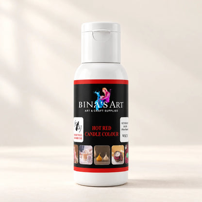 Hot Red Candle Colour bottle showing the original product label