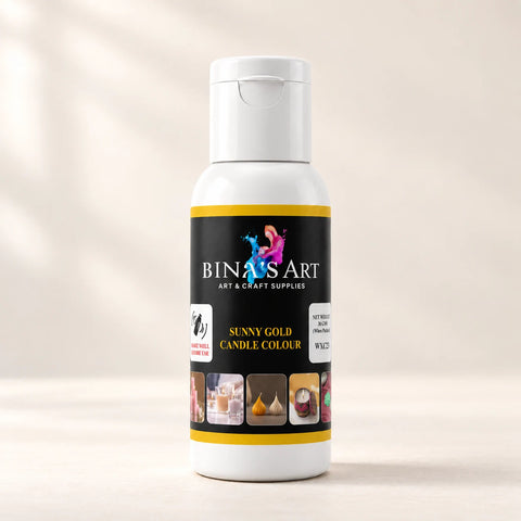 Sunny Gold Candle Colour bottle showing the original product label