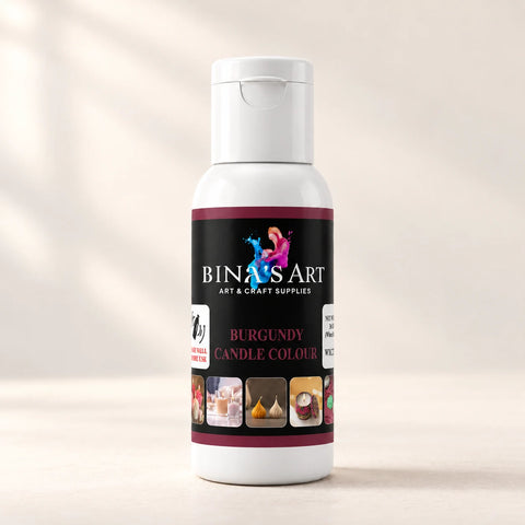 Burgundy Candle Colour bottle showing the original product label