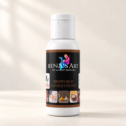 Brown Rust Candle Colour bottle showing the original product label