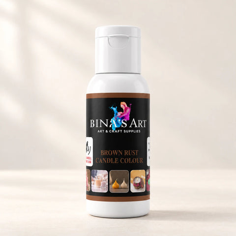 Brown Rust Candle Colour bottle showing the original product label