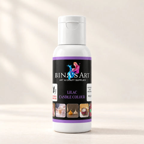Lilac Candle Colour bottle showing the original product label